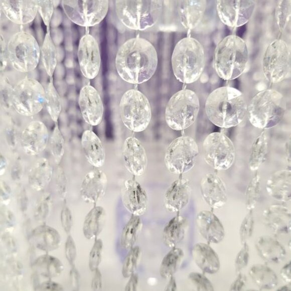 Set of 3 Round Deluxe Teardrop Acrylic Crystal Cake Stand with LED Light - Picture 7 of 11